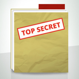 Eine Mappe mit Top Secret drauf stehen