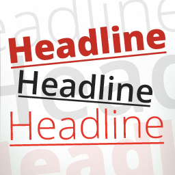 Drei Überschriften Headline untereinander
