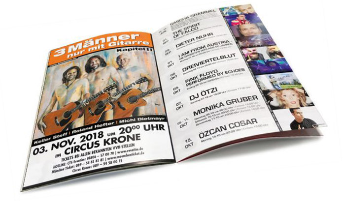 Gragikdesign Münchens Programmheft für den Circus Krone aufgeschlagen