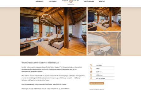 Webdesigner: Bild zeigt eine Immobilien Homepage