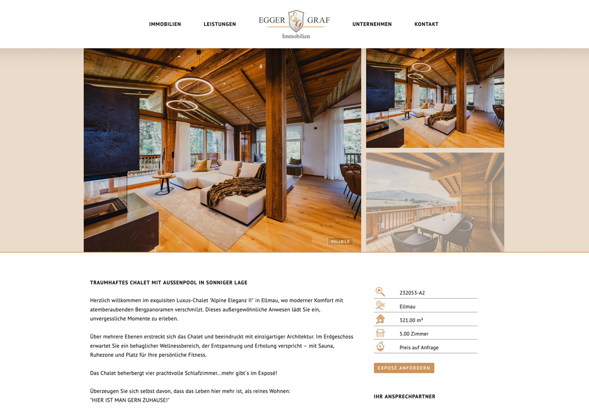 Webdesigner: Bild zeigt eine Immobilien Homepage