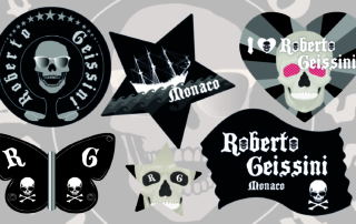 Grafikdesign für Aufkleber Bogen ModemarkenGrafik Design