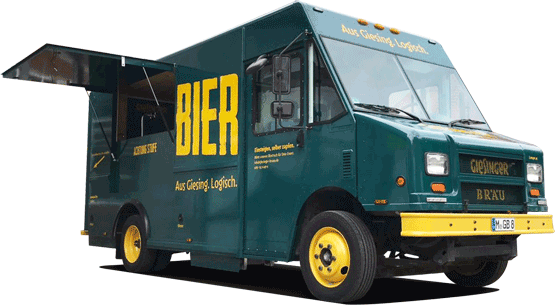 Landingpage Design Giesinger Biertruck in Grün