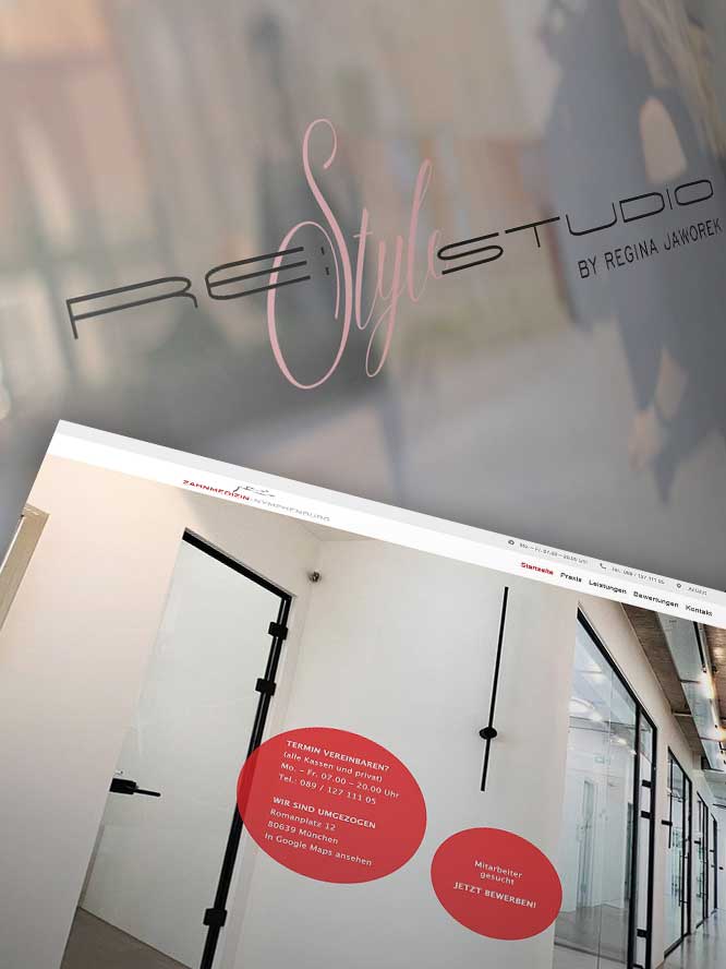 Praxis Webseite für Ärzte und Kosmetik von sehenundmachen Webdesign München