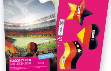 Grafikdesign für Telekom - Verpackung für Fansticker Deutschland Grafikdesign
