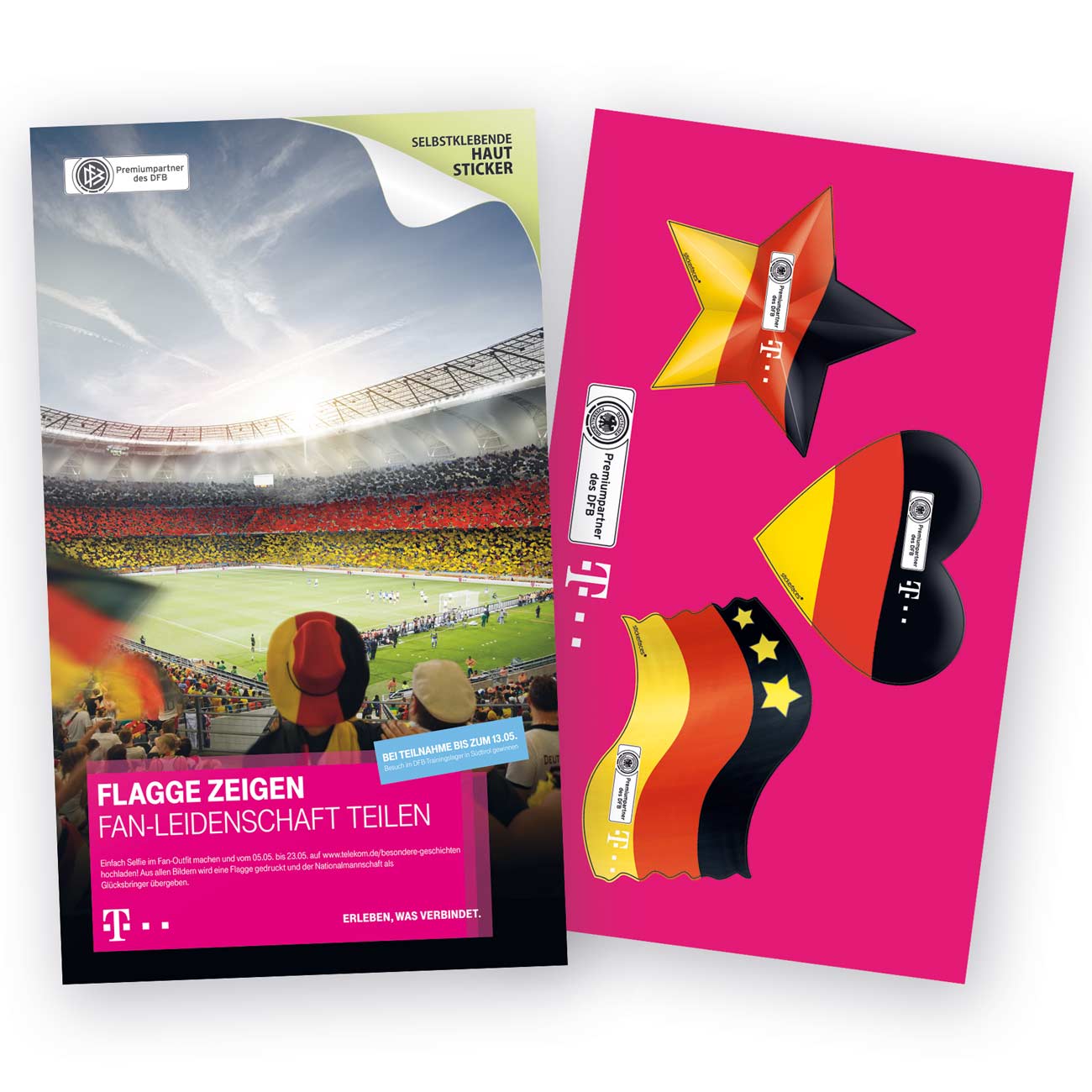 Grafikdesign für Telekom - Verpackung für Fansticker Deutschland Grafikdesign