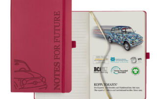 Grafikdesign Reinzeichnen Notizbuch mit Stanze von FIAT 500 Illustration