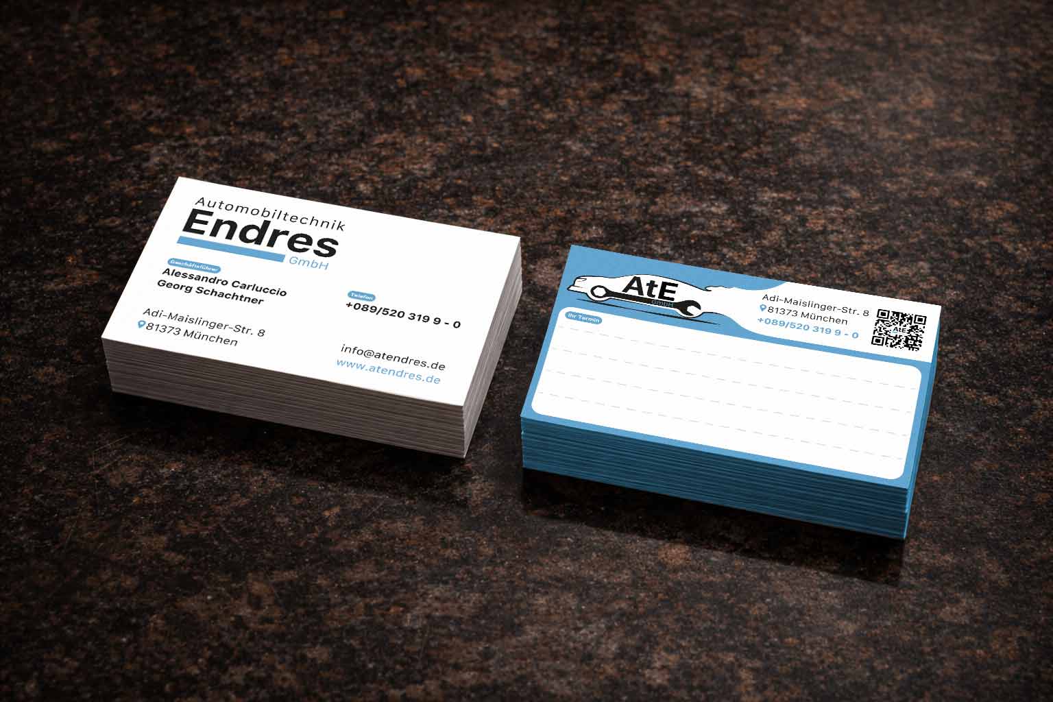 Leistungen Design - Visitenkarte designt von sehenundmachen ausgelegt