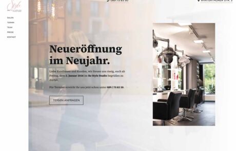 Webdesign Friseur Neueroeffnung in München