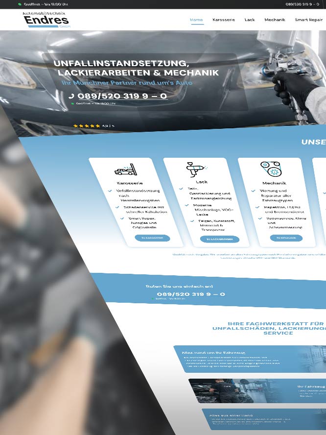 Corporate Design für Kfz-Werkstatt - Webdesign Kfz Werkstatt von sehenundmachen Webdesigner